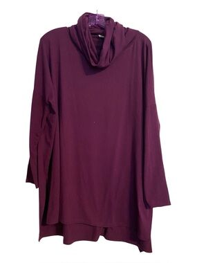 Zenana Plum Cowl Neck Tunic